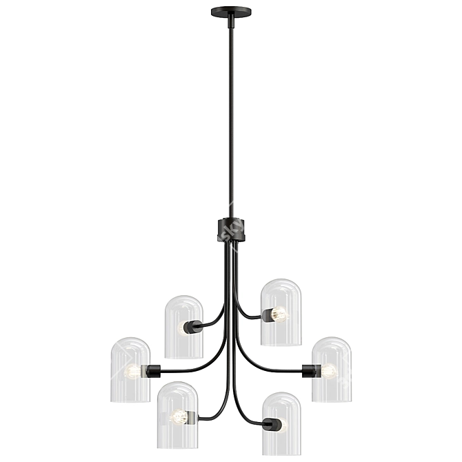  Kalco Cupola Matte Black Chandelier 3D model image 1