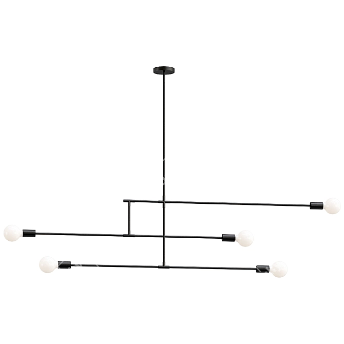 Sleek Black Chandelier Design 3D model image 1