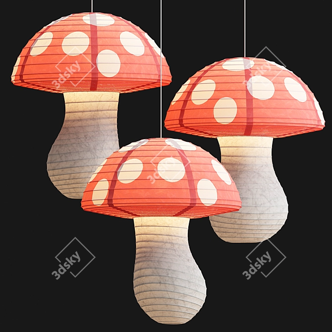 Artisan Mushroom Pendant Light 3D model image 1