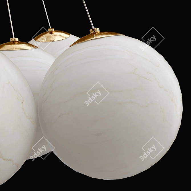 Gold Pendant Light Fixture Ø65 cm 3D model image 3