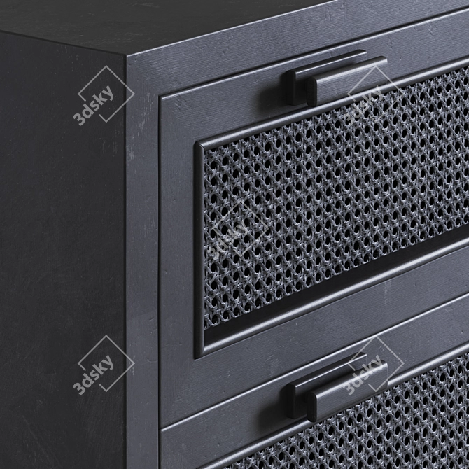 Black Cane Clothing Chest (Furniture) 3D model image 2