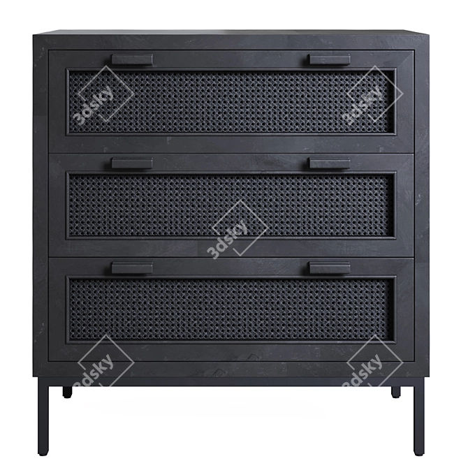 Black Cane Clothing Chest (Furniture) 3D model image 3