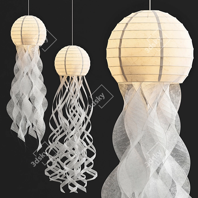 Oceanic Glow Jellyfish Lanterns 3D model image 1