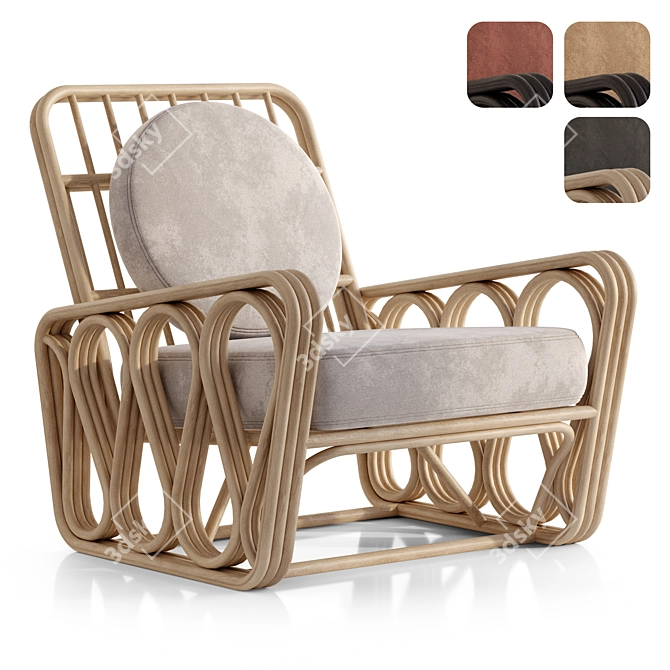 Luxury Riviera Lounge Chair Fabrication 3D model image 1