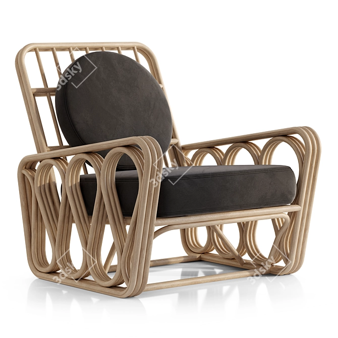 Luxury Riviera Lounge Chair Fabrication 3D model image 2