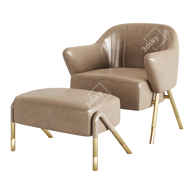 Rossato Inspired Jackie Armchair 02 3D model image 2