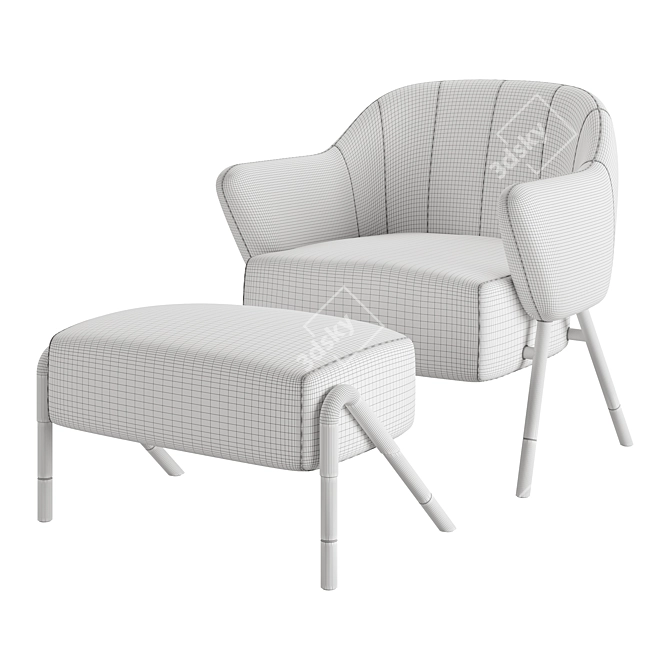 Rossato Inspired Jackie Armchair 02 3D model image 3