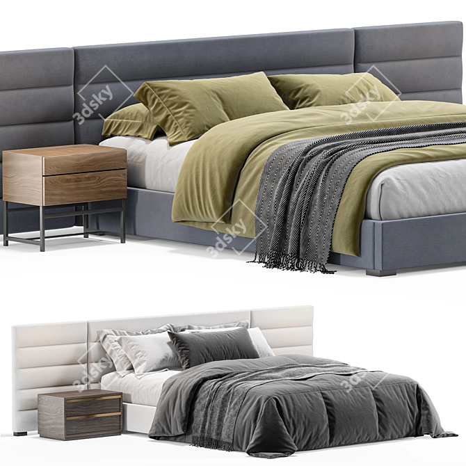 Modena Fabric Bed Frame 3D model image 1