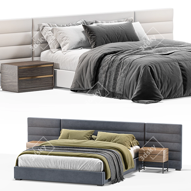 Modena Fabric Bed Frame 3D model image 2