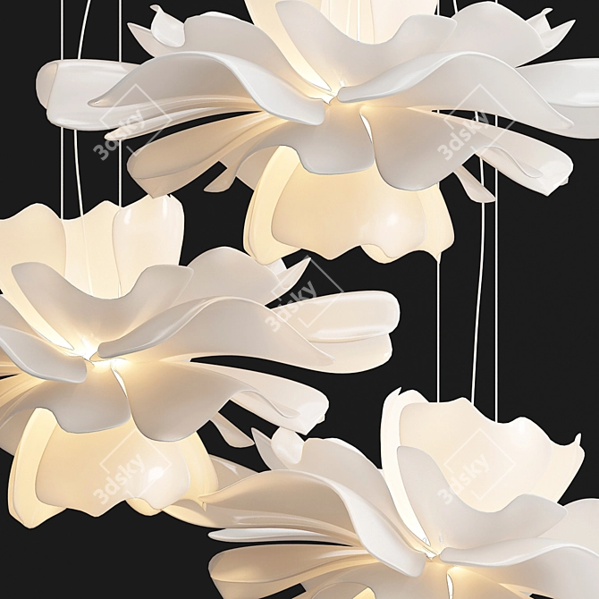 Flower Petal Pendant Light 3D model image 2