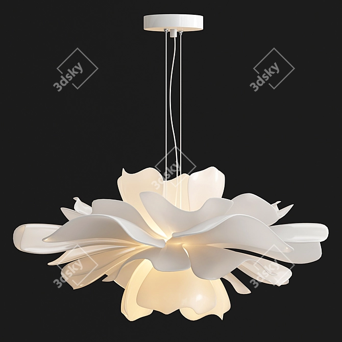 Flower Petal Pendant Light 3D model image 3