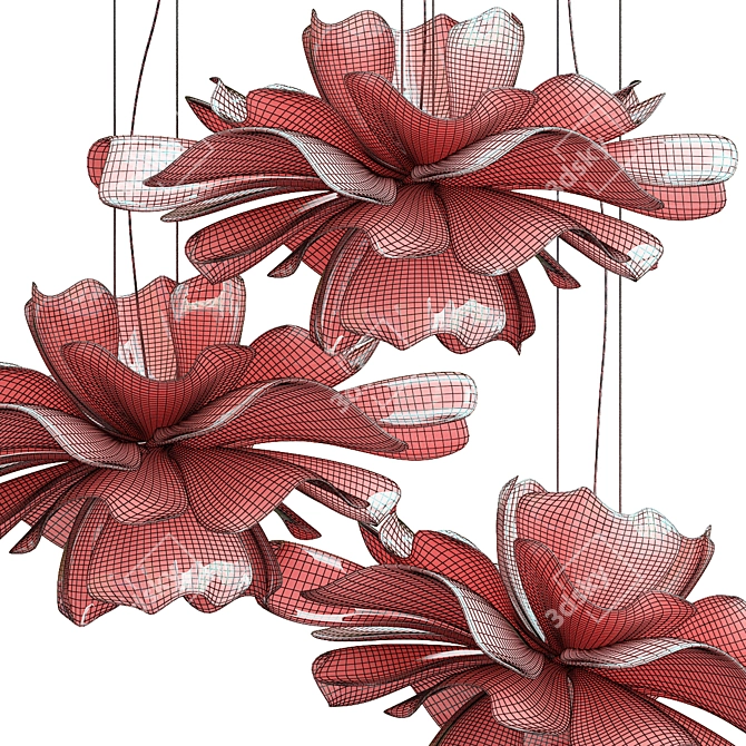 Flower Petal Pendant Light 3D model image 5