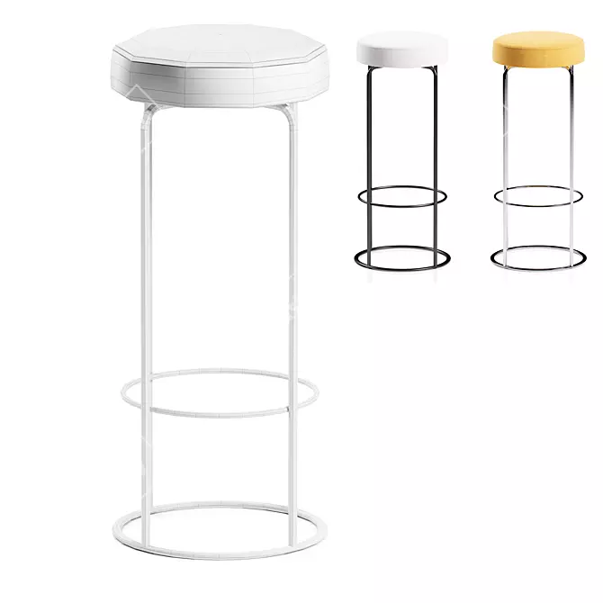 Elegant Ring Barstool Maxi 3D model image 2