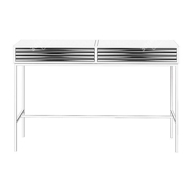 Osaka Black Brass Console Table 3D model image 2