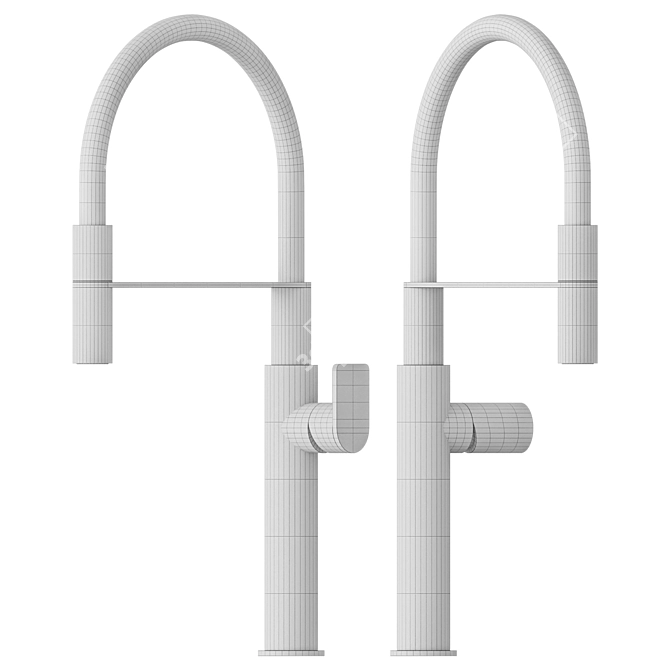 Rotating Kitchen Mixer with Hand Shower 3D model image 4