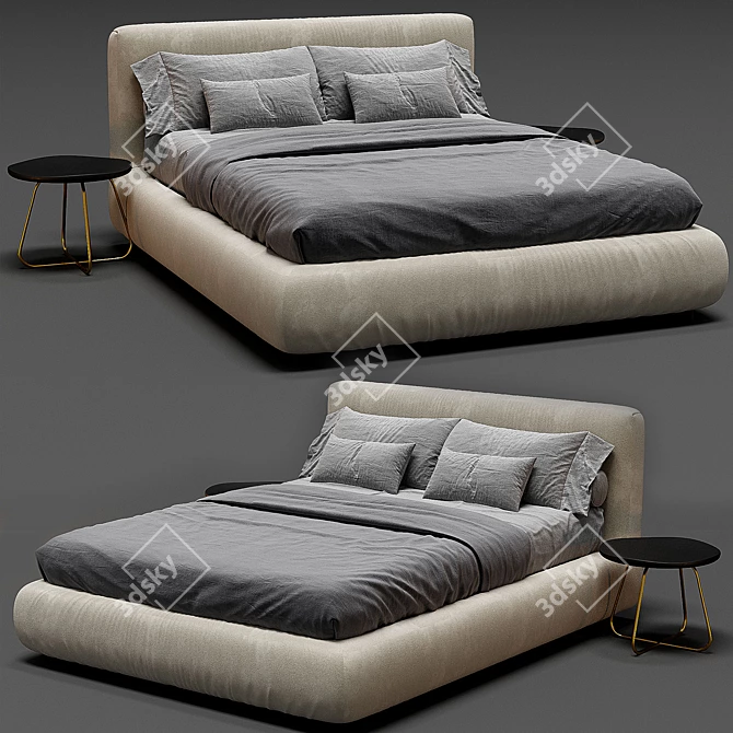 Luxurious Flou Merkurio Bed Frame 3D model image 1