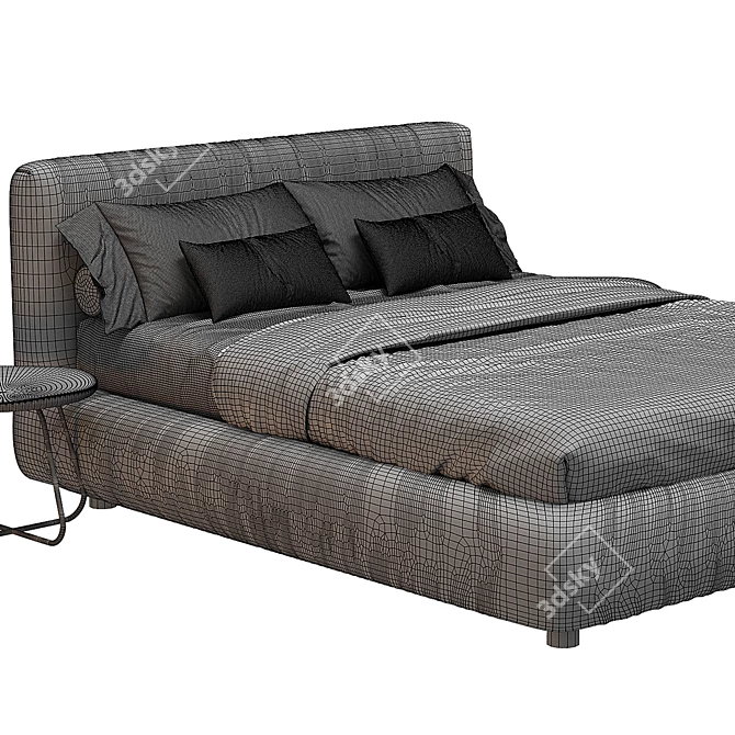 Luxurious Flou Merkurio Bed Frame 3D model image 4
