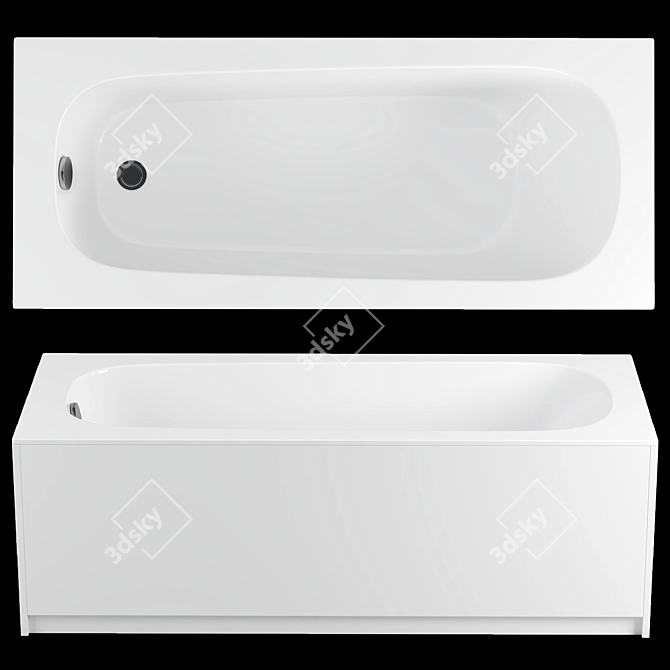 Roca Continental 170x70 Cast Iron Bathtub 3D model image 1