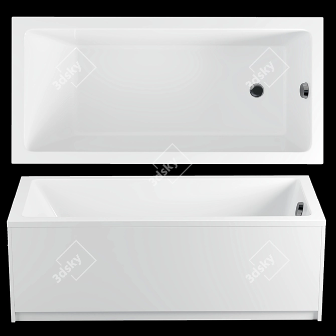 Luxurious Riho Lusso Plus Bathtub 3D model image 1