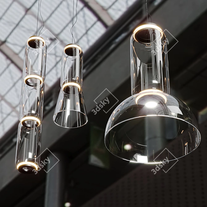 Elegant Noctambule Suspension Light 3D model image 2