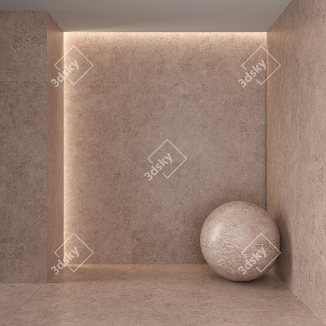 Allore Group Limestone Matt Tile 3D model image 2