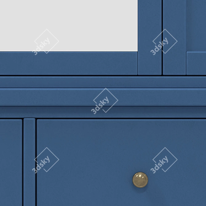 Vintage Inspired Wide 2-Door Wardrobe 3D model image 4