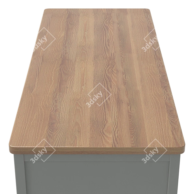 Vintage Inspired Wide 2-Door Wardrobe 3D model image 5