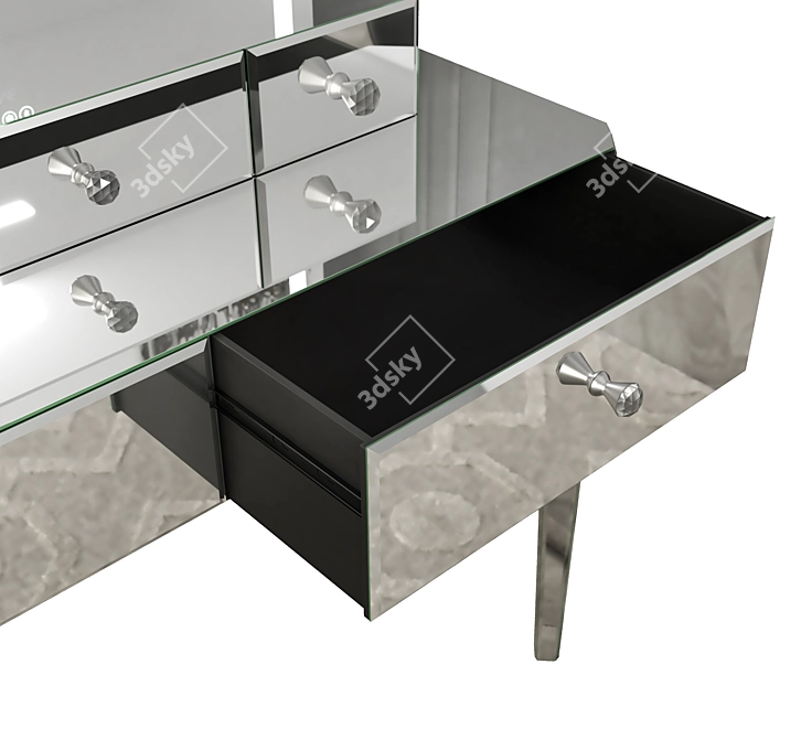 Elegant Vanity Set with Mirror 3D model image 4