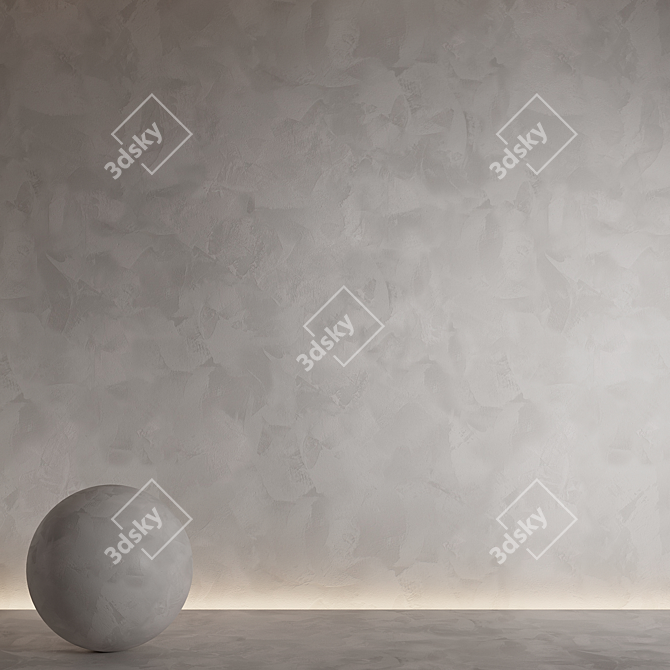 Seamless Decorative Plaster Material 3D model image 1