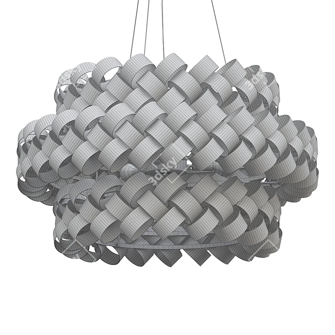 Modern Metal Ring Pendant Light 3D model image 2