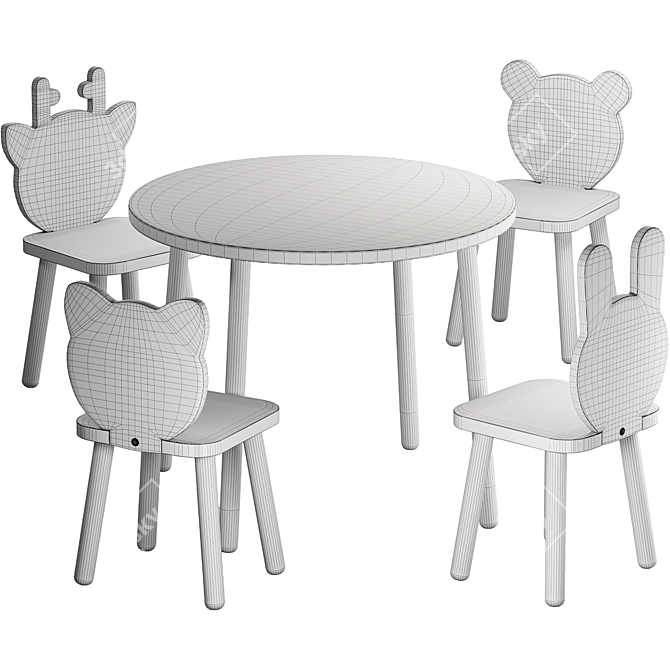 Rume Kids Table Chair Set 3D model image 3