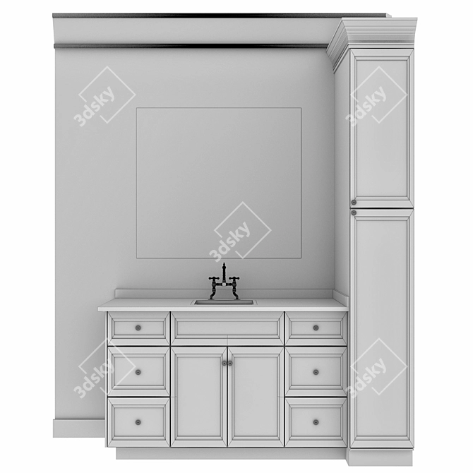 Traditional Bathroom Furniture Ensemble 3D model image 10