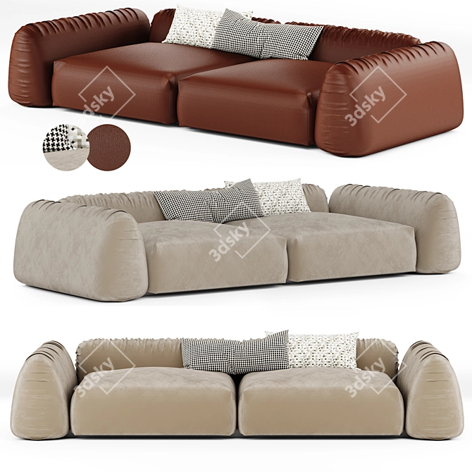 Luxurious Velvet Lotta Agaton Sofa 3D model image 1
