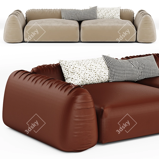 Luxurious Velvet Lotta Agaton Sofa 3D model image 2