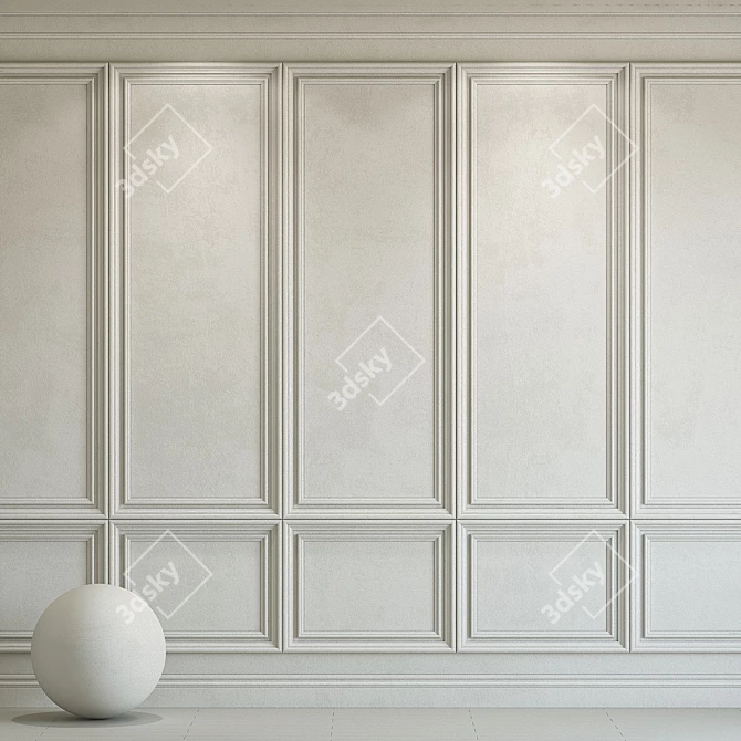 Eider White Decorative Plaster with Molding 3D model image 1