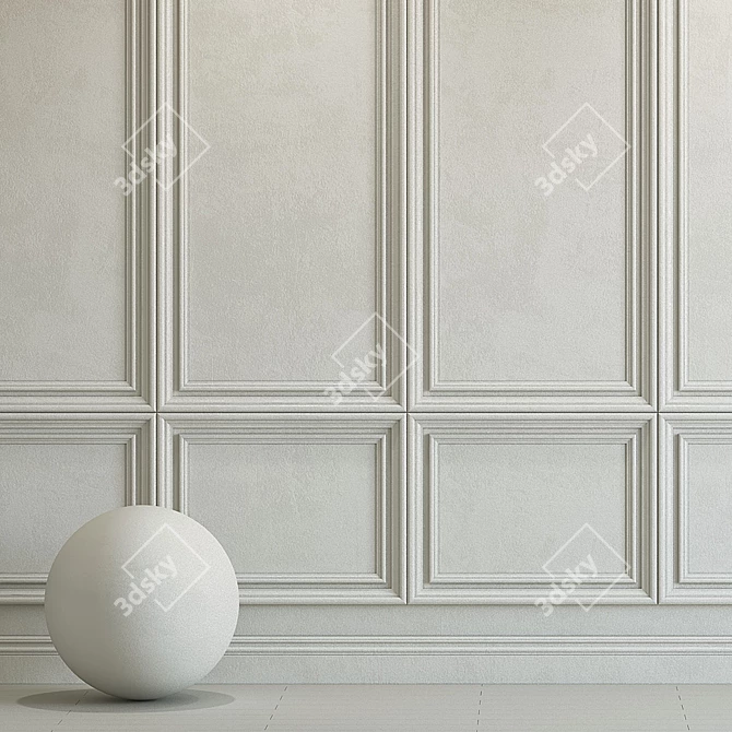 Eider White Decorative Plaster with Molding 3D model image 2