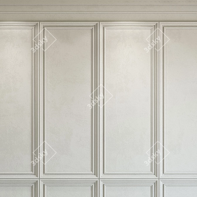 Eider White Decorative Plaster with Molding 3D model image 3