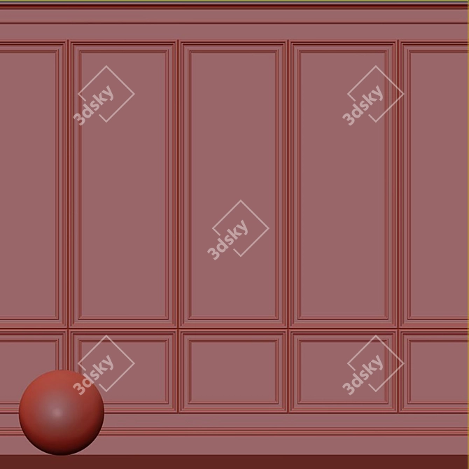 Eider White Decorative Plaster with Molding 3D model image 4