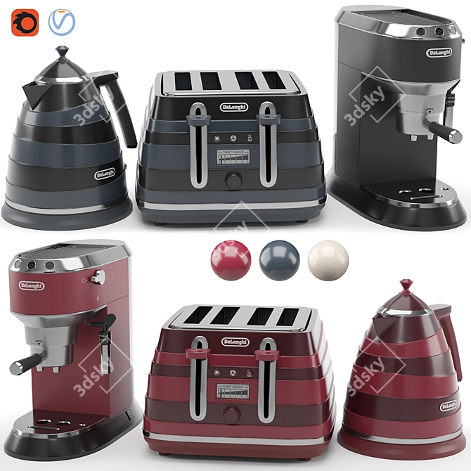 Avvolta Class Kitchen Appliance Set 3D model image 1