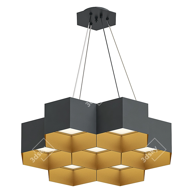 Modern Honeycomb Chandelier Model 3D model image 1