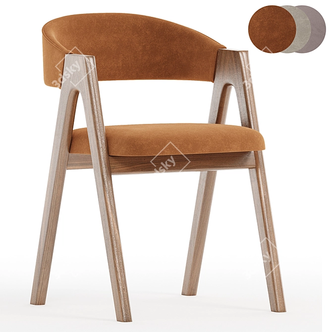 Dublin Dark Gray Chair Collection 3D model image 3