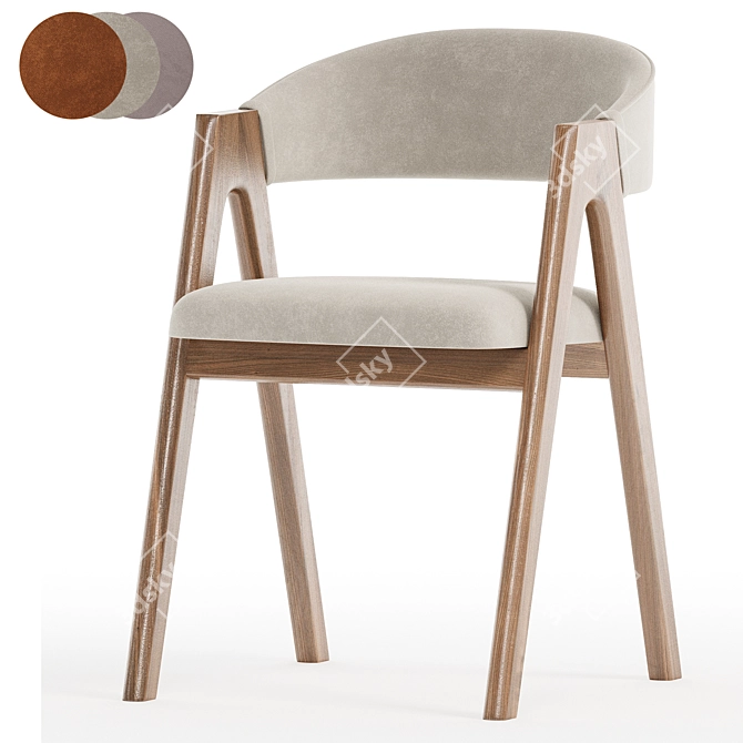 Dublin Dark Gray Chair Collection 3D model image 4