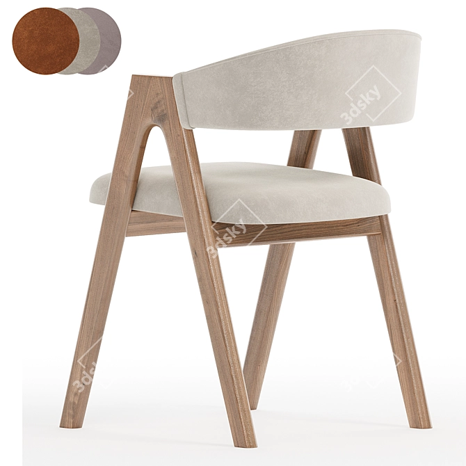 Dublin Dark Gray Chair Collection 3D model image 5
