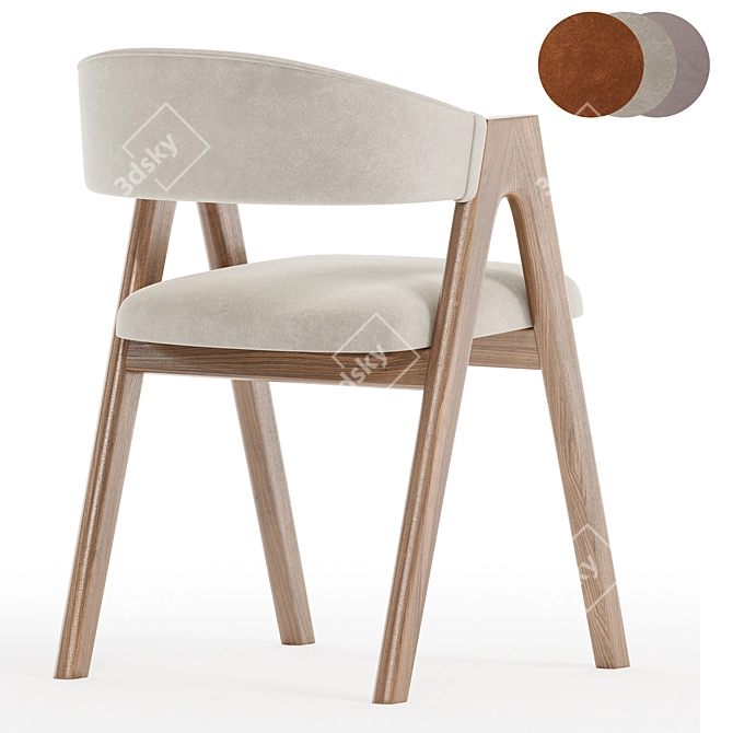 Dublin Dark Gray Chair Collection 3D model image 6