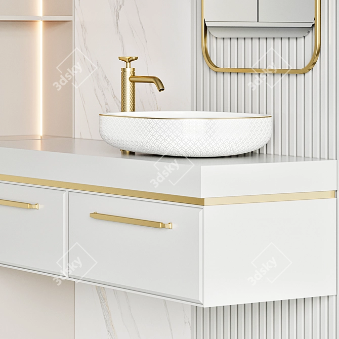 Modern Bathroom Furniture Set [OBJ] 3D model image 5