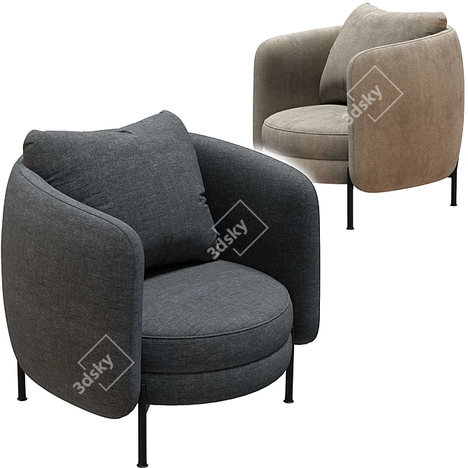 Tweed Fauteuil by E. Gallina 3D model image 2
