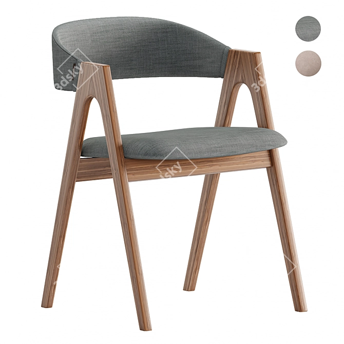 Modern Dublin Chair in Oak 3D model image 1