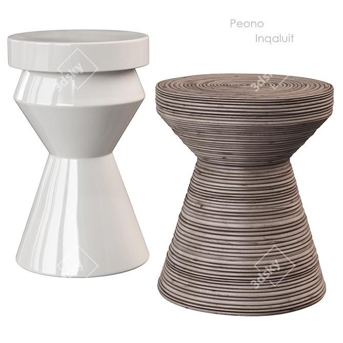 Metal Sofa Tables Set Design 3D model image 1