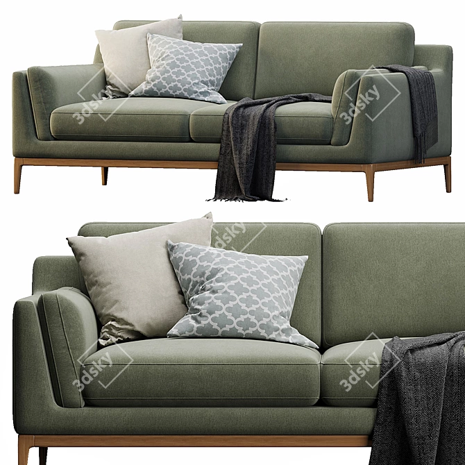 Modern Designer Sofa Model 3D model image 1