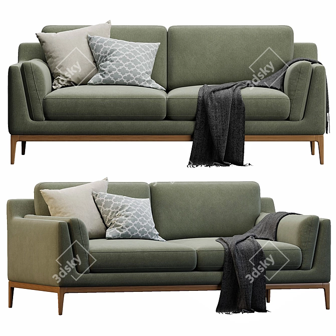 Modern Designer Sofa Model 3D model image 2